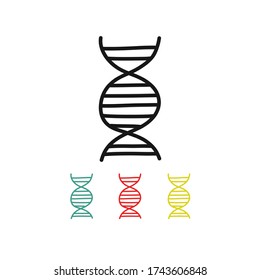 dna doodle icon, vector illustration