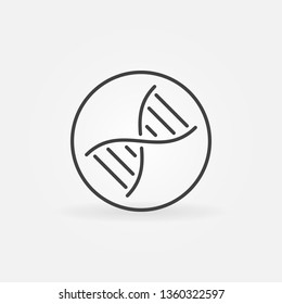 DNA Double Helix In Circle Vector Concept Outline Icon Or Design Element