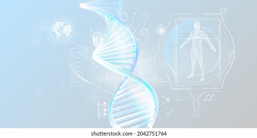 DNA Double Helix And Human Research Infographic Data.