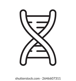 DNA double helix icon representing genetics and biology for scientific research into the human genome evolution and life heredity vector solid glyph icon