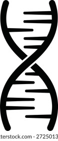 DNA double helix icon representing genetics, molecular biology, science, research, medical study, and biotechnology for educational and scientific design content