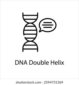 DNA Double Helix icon in vector stock illustration