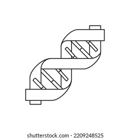 Dna Double Helix Line Icon Vector Genetic Symbol