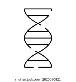 Dna double helix line icon symbolizing the fundamental building blocks of life, heredity, and advancements in scientific research and biological studies