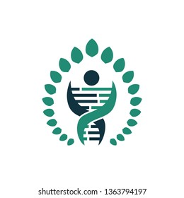 DNA Double Helix Medical Healthy Laboratory Logo Template
