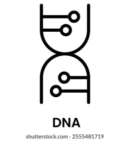 DNA Double Helix Simplified Icon for Medical Element Design