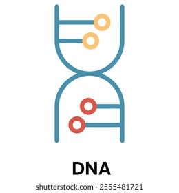 DNA Double Helix Simplified Icon for Medical Element Design