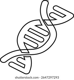 O ícone da estrutura de dupla hélice do DNA representa visualmente genética, herança, biologia molecular ou pesquisa ideal para marcas de biotecnologia focadas em ciências da vida.