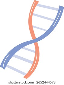 DNA Double Helix Structure Vector Flat Illustration