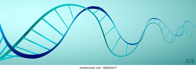DNA Double Helix. Template for Your Design. Concept of Technology, Chemistry, Biotechnology and Genetic Research. Vector Illustration