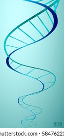 DNA Double Helix. Template for Your Design. Concept of Technology, Chemistry, Biotechnology and Genetic Research. Vector Illustration