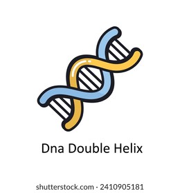 Dna Double Helix vector filled outline doodle Design illustration. Symbol on White background EPS 10 File