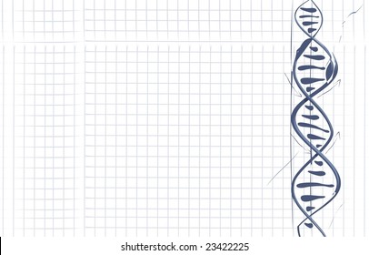 DNA drawn on paper