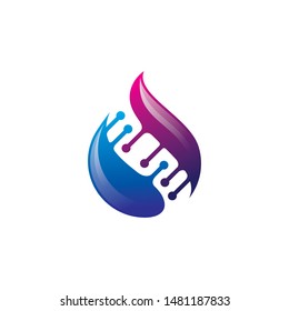 Dna Drop Logo healty vector