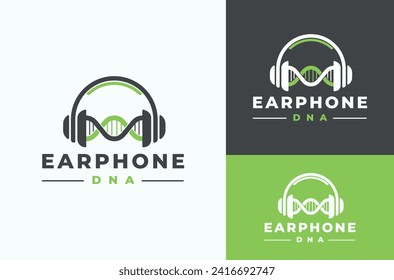 Plantilla de símbolo de diseño de auriculares de ADN para su empresa, vector de elemento de plantilla de diseño moderno