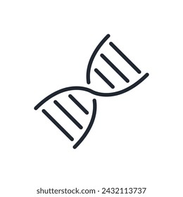 DNA editierbare Strich Umrisssymbol isoliert auf weißem Hintergrund flache Vektor-Illustration. Pixel perfekt. 64 x 64