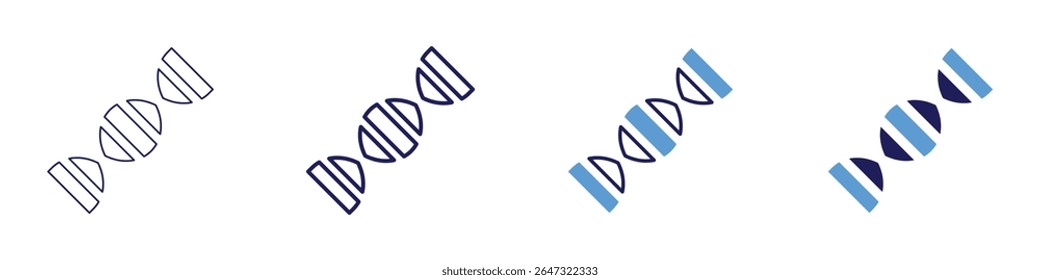 DNA editing icon in 4 different styles. Thin Line, Line, Bold Line, Duotone. Duotone style. Editable stroke.