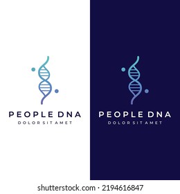 DNA element logo. Bio tech, DNA people, bio DNA, spiral DNA. Logo can be for science, pharmacy and medical.