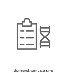 DNA, files, text icon. Element of bio engineering illustration. Thin line icon for website design and development, app development. Premium icon