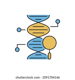 Vector de iconos de búsqueda de ADN