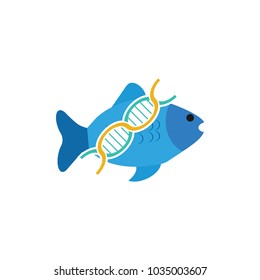 Dna Fish Logo Icon Design