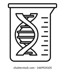 Dna flask icon. Outline dna flask vector icon for web design isolated on white background