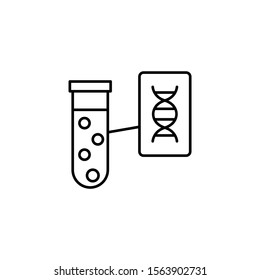 DNA, flask icon. Simple line, outline vector of gene modification icons for ui and ux, website or mobile application