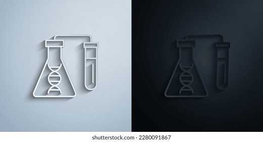DNA, flask paper icon with shadow effect vector illuistration design
