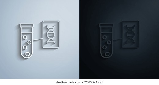 DNA, flask paper icon with shadow effect vector illuistration design