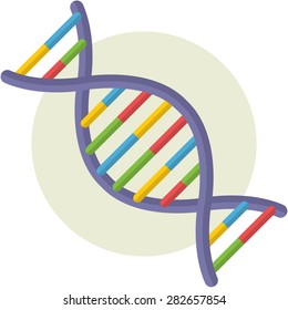 DNA, Flat design, vector illustration, isolated on white background