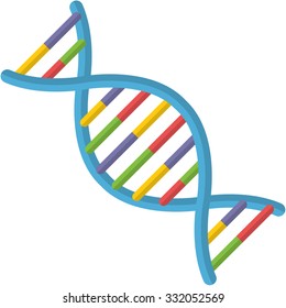 DNA, Flat design, vector illustration, isolated on white background