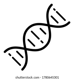 Icono Plano De Adn Aislado En Fondo Blanco