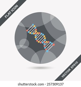 DNA flat icon with long shadow