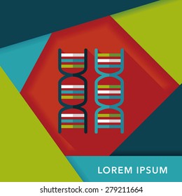 DNA flat icon with long shadow