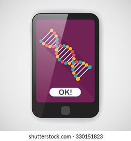 DNA flat icon with long shadow