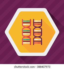 DNA flat icon with long shadow