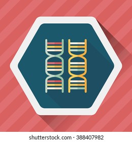DNA flat icon with long shadow