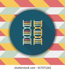 DNA flat icon with long shadow