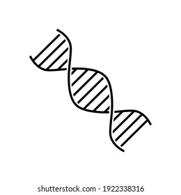 DNA flat icon. Pictogram for web. Line stroke. Isolated on white background. Vector eps10