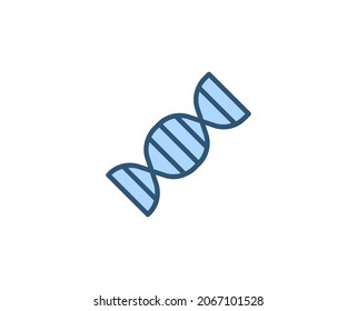 DNA flat icon. Thin line signs for design logo, visit card, etc. Single high-quality outline symbol for web design or mobile app. Medical outline pictogram.