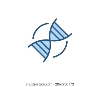DNA flat icon. Thin line signs for design logo, visit card, etc. Single high-quality outline symbol for web design or mobile app. Medical outline pictogram.