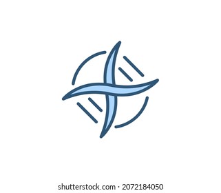 DNA flat icon. Thin line signs for design logo, visit card, etc. Single high-quality outline symbol for web design or mobile app. Medical outline pictogram.