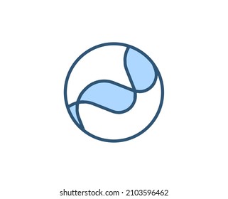 DNA flat icon. Thin line signs for design logo, visit card, etc. Single high-quality outline symbol for web design or mobile app. Medical outline pictogram.