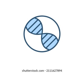 DNA flat icon. Thin line signs for design logo, visit card, etc. Single high-quality outline symbol for web design or mobile app. Medical outline pictogram.