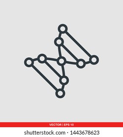 DNA flat icon, vector illustration on gray background
