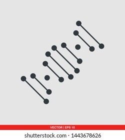 DNA flat icon, vector illustration on gray background