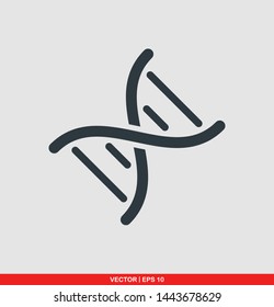 DNA flat icon, vector illustration on gray background