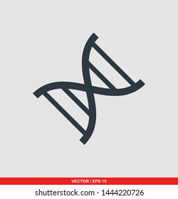 DNA flat icon, vector illustration on white background