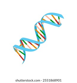 Ícone plano do DNA, ilustração de vetor