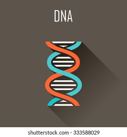 DNA. Flat icon. Vector illustration